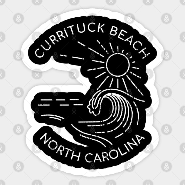 Currituck Beach, North Carolina Sun, Sand, and Surf Sticker by Contentarama